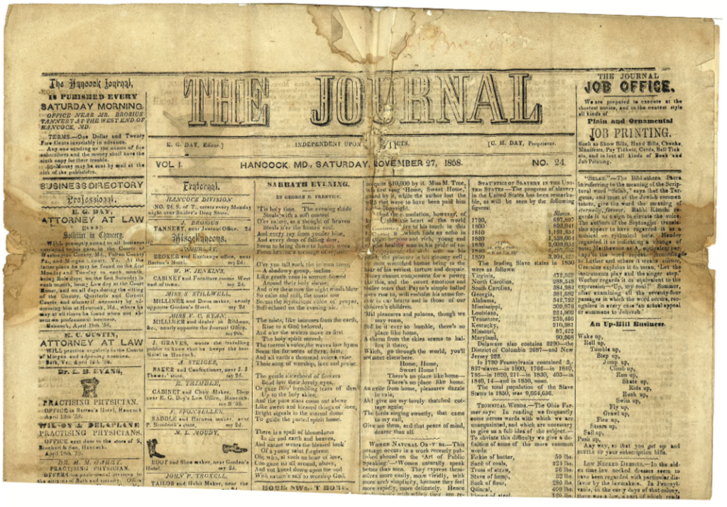 The Hancock Journal town’s earliest newspaper? Hancock News